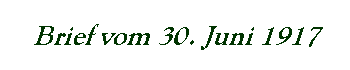 Brief vom 30. Juni 1917