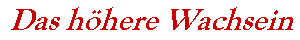 Das höhere Wachsein